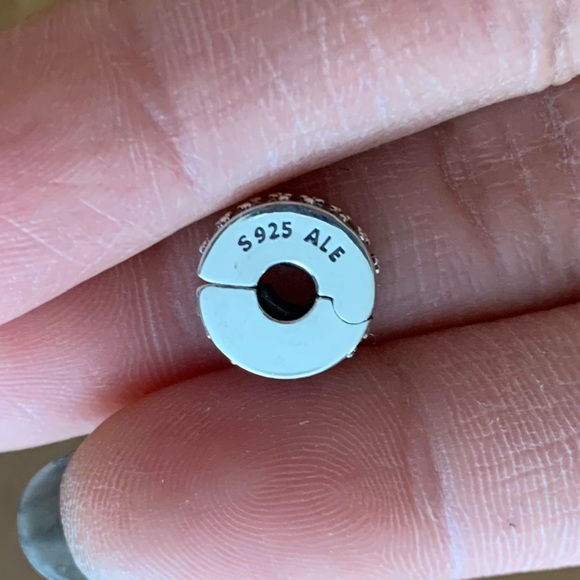 Authentic Pandora CZ Bling Sparkling Charm Safety Clip Stopper Spacer - Picture 7 of 7